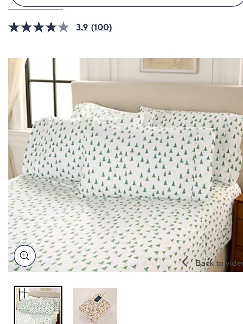 HOME REFLECTIONS White Sheet Set with Green Tree Print - King